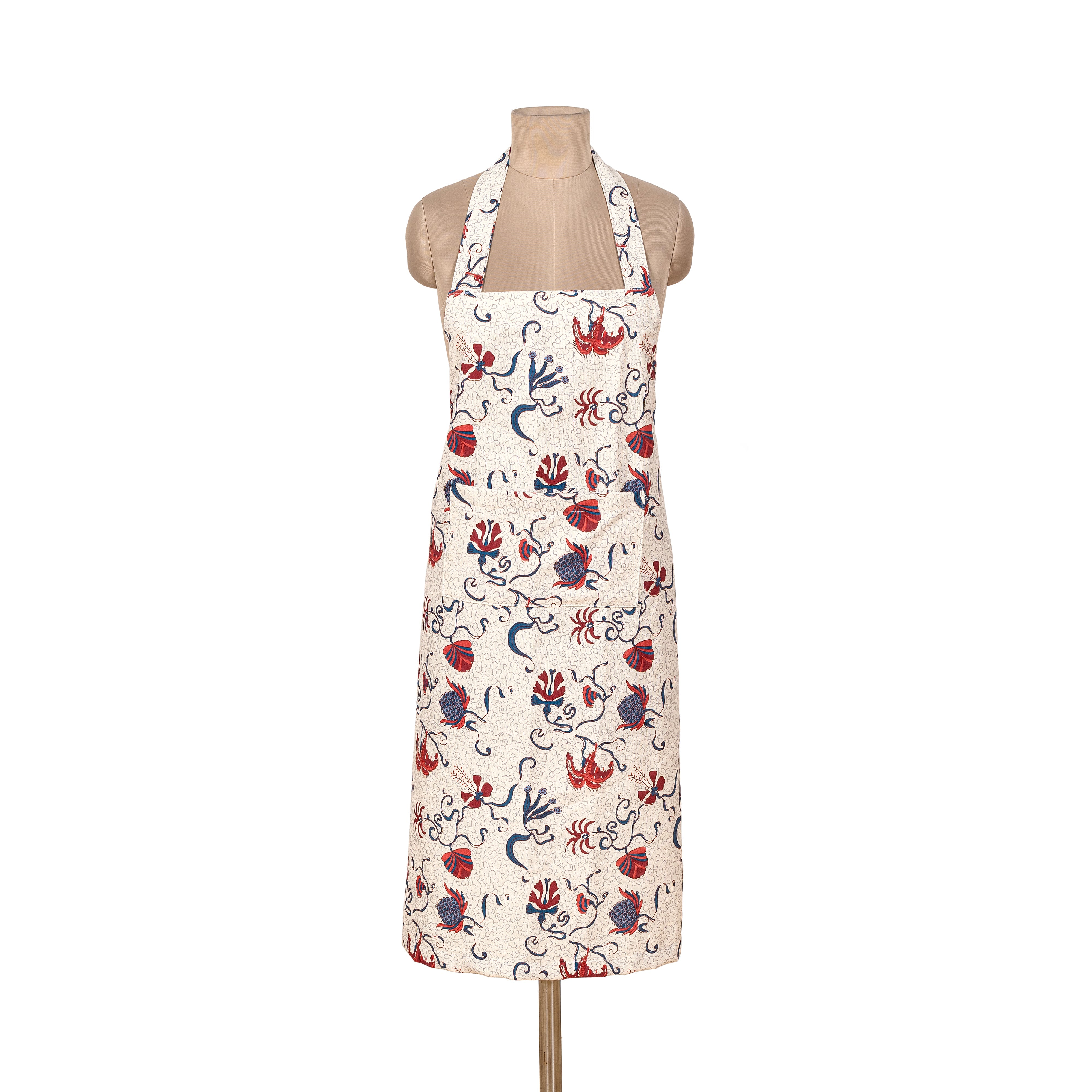 Fleur des Indes Apron Blue & Red