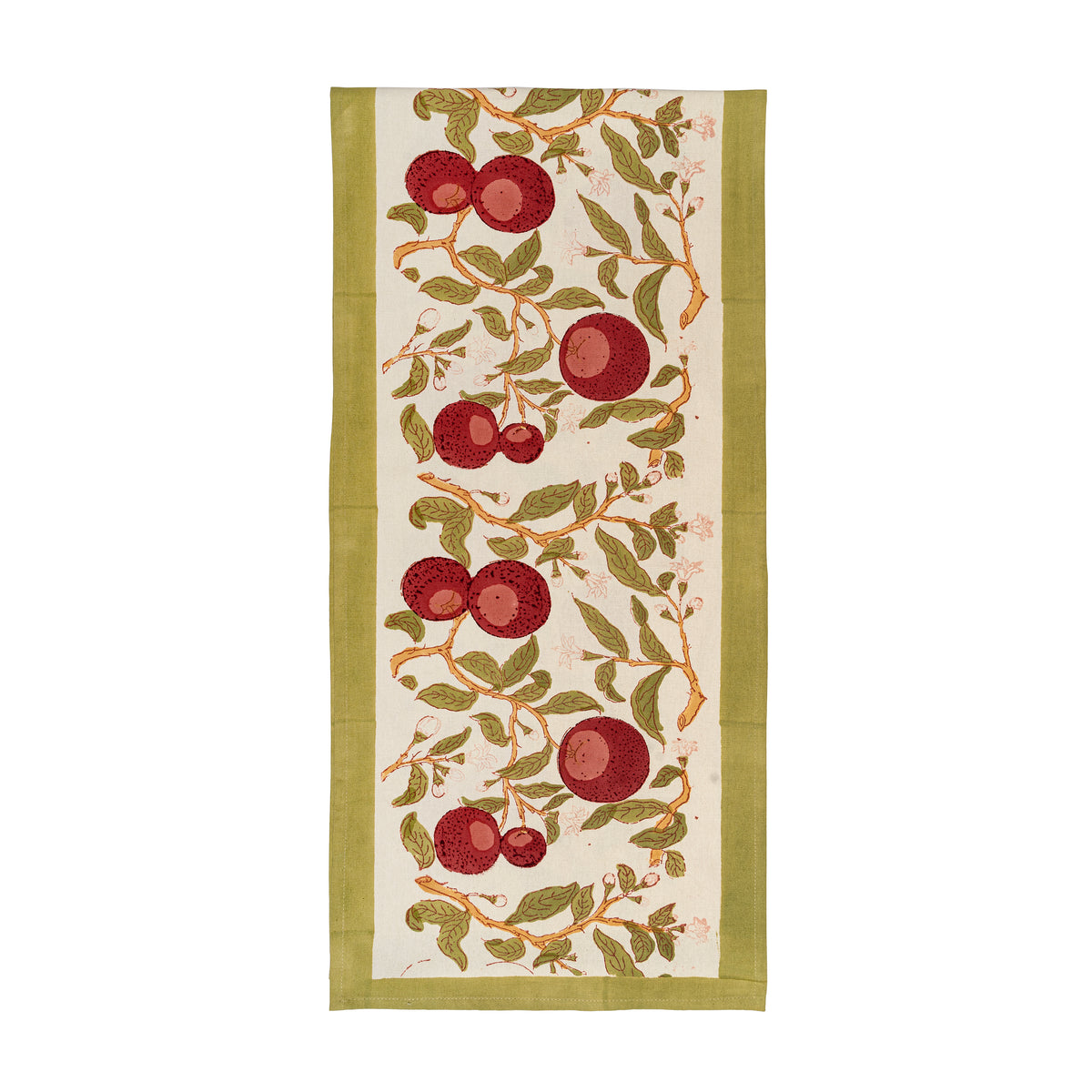 Orange Tree Table Runner - Red & Green