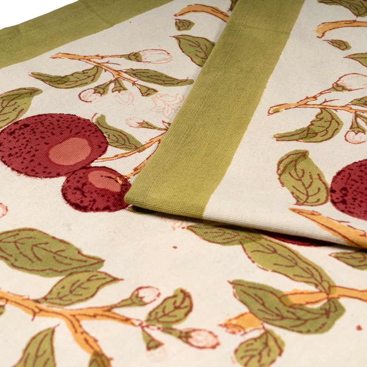 Orange Tree Table Runner - Red & Green