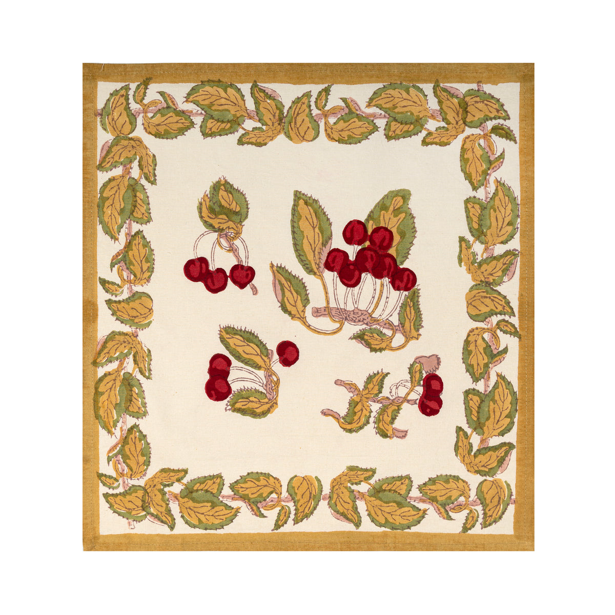 Cherry Blossom Red & Green Napkins, Set of 6