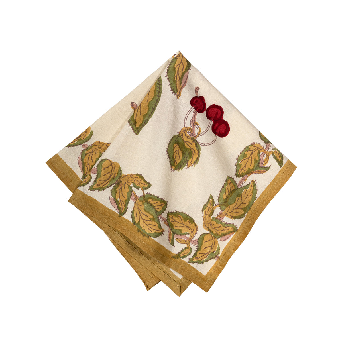 Cherry Blossom Red & Green Napkins, Set of 6