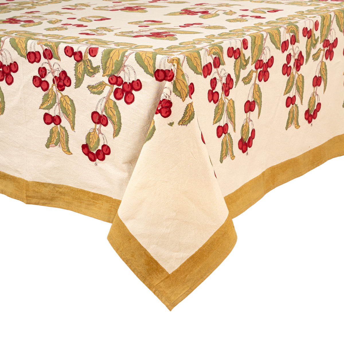 French Tablecloth Cherry Blossom Red & Green