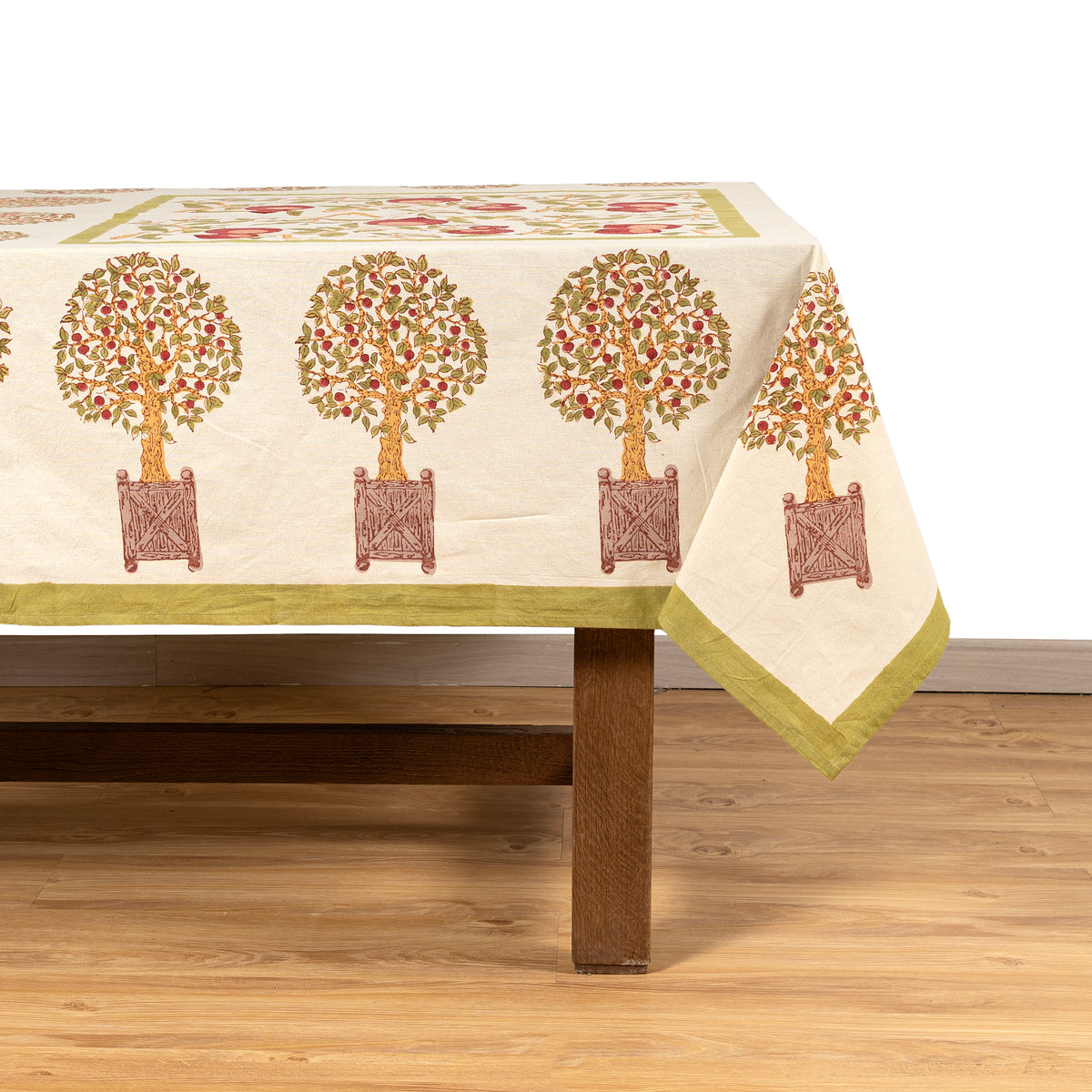 French Tablecloth Orange Tree Red & Green