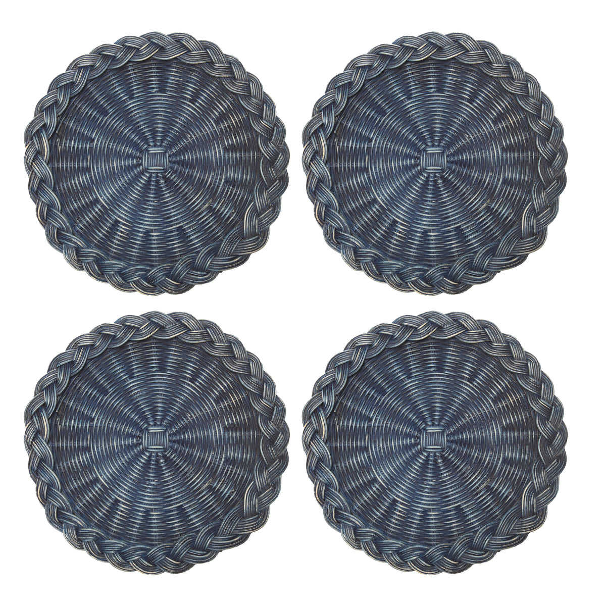 Braided Weave Placemats Blue - Set of 5