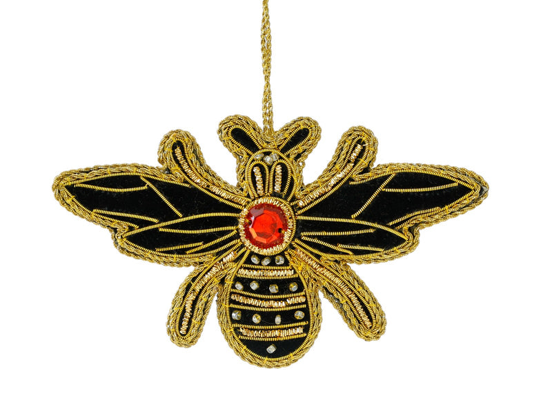 Red Bee Gem Hanging Hand-embroidered Ornament