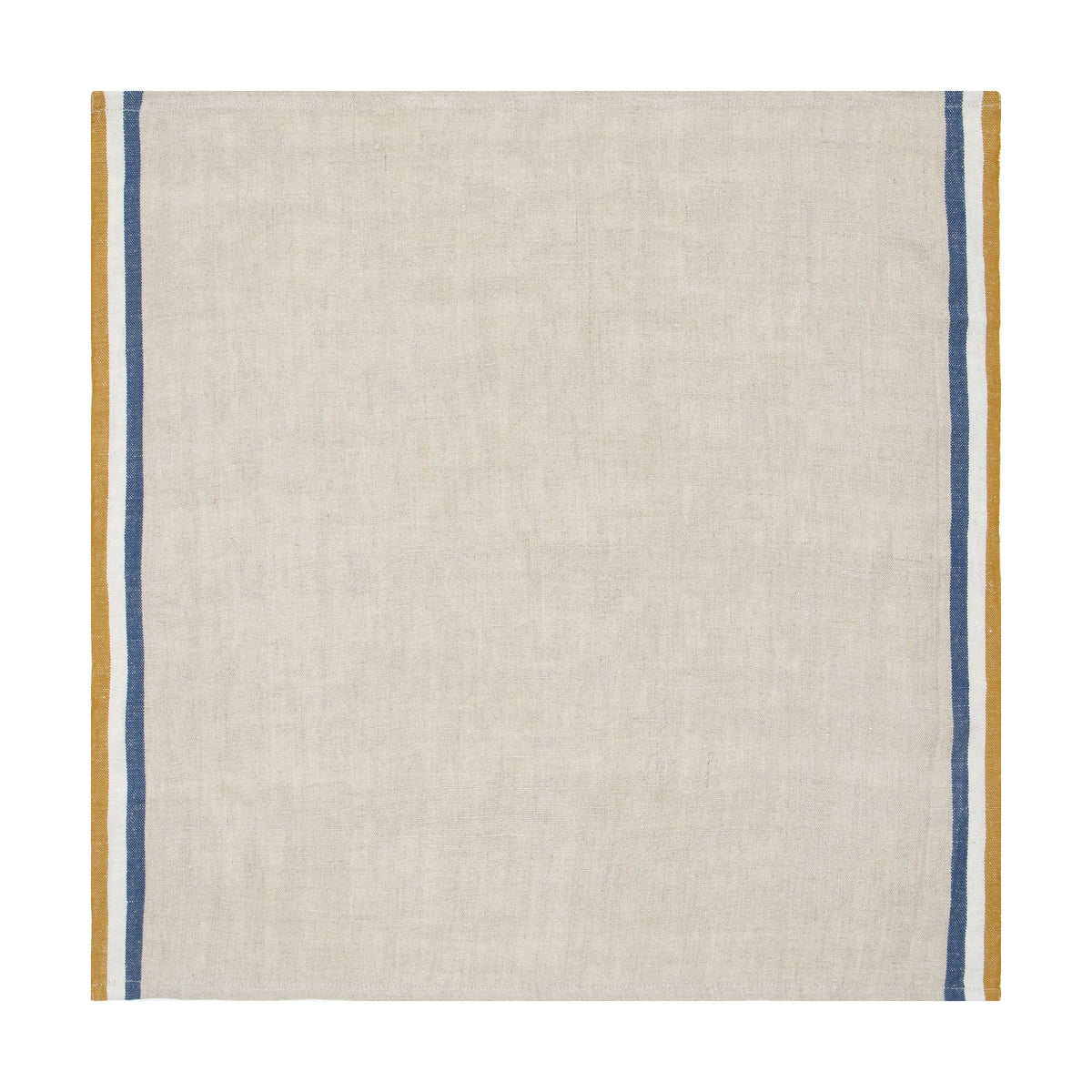 Normandy Natural Napkins - Mustard/Natural/Blue Stripes - Set of 4