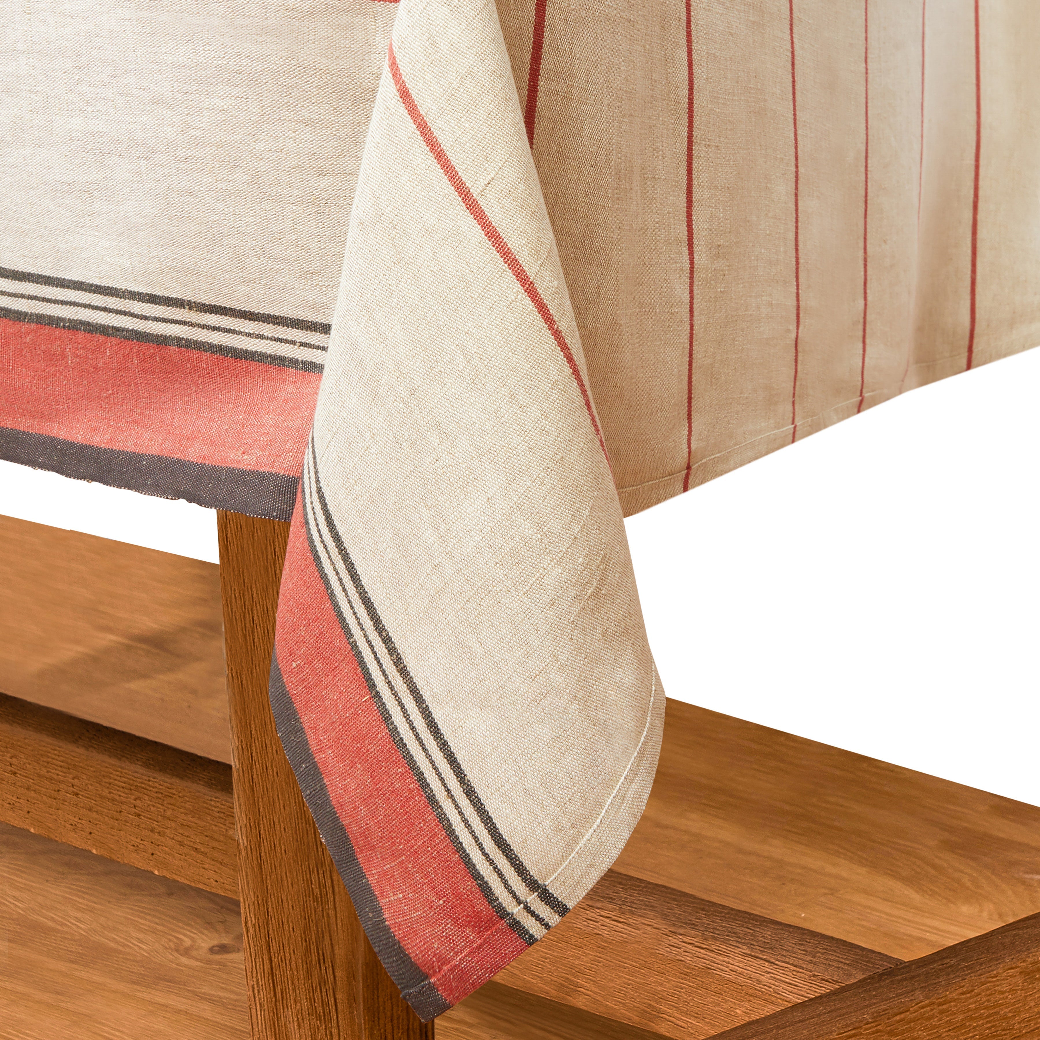 French Tablecloth Eze Ivory & Red