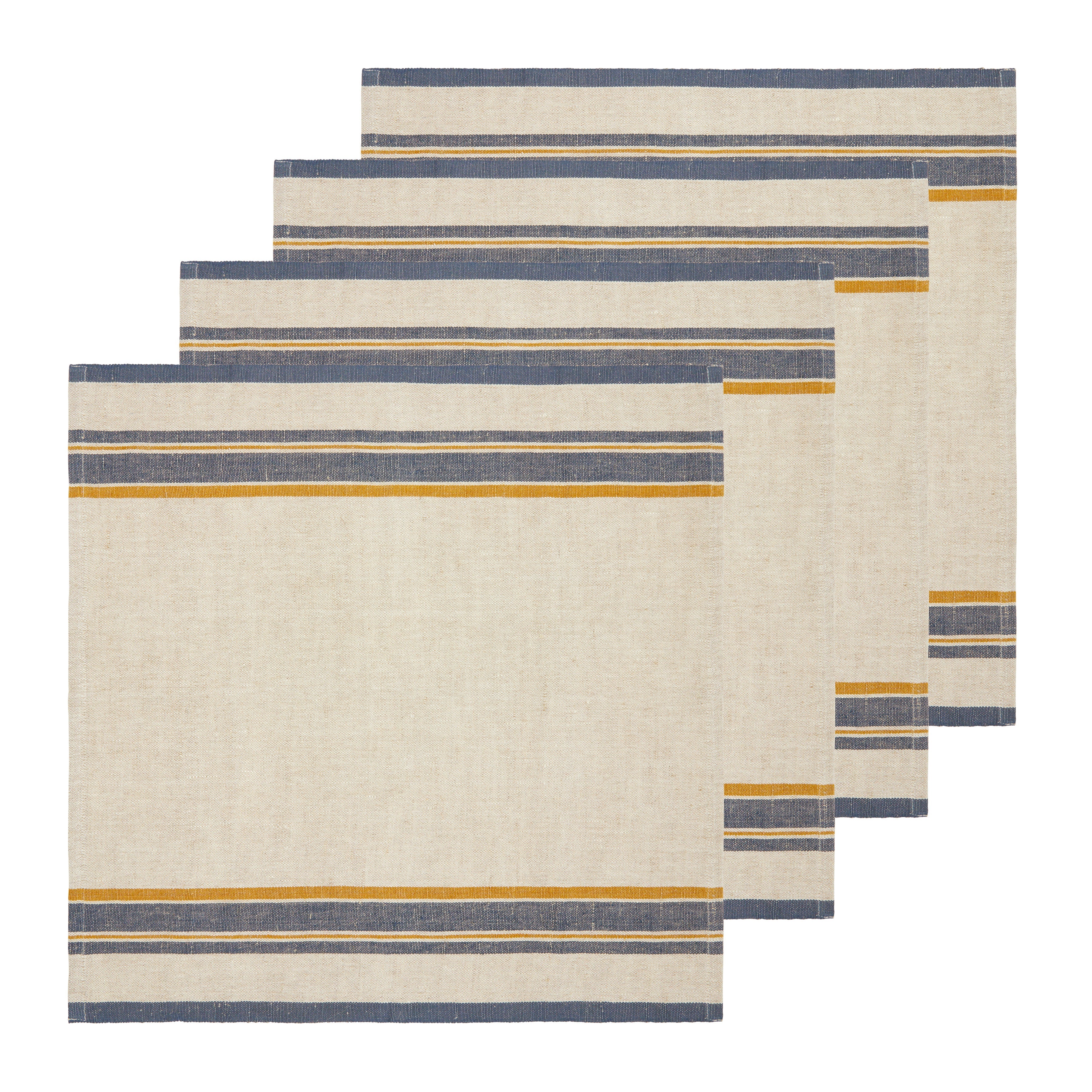 Antibes Napkins Natural & Blue, Set of 4