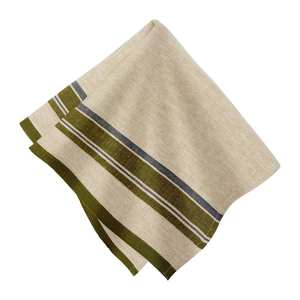 Antibes Napkins Natural & Green, Set of 4