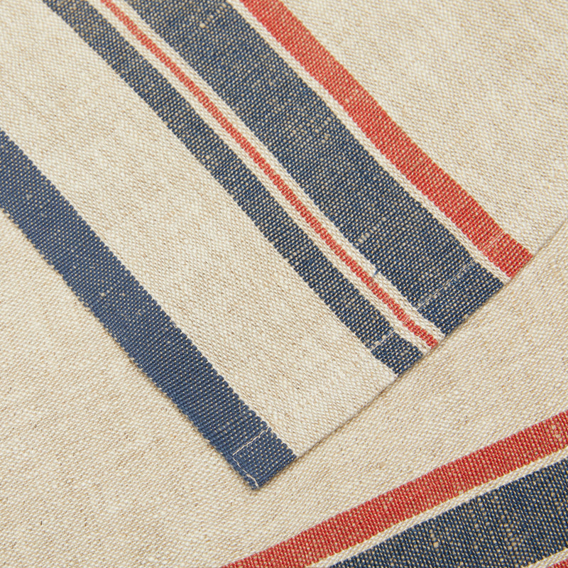 Antibes Napkins Natural & Red, Set of 4