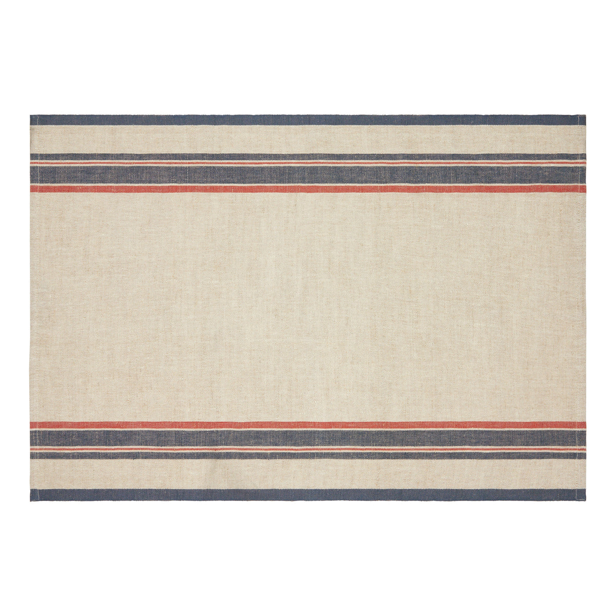 Antibes Tea Towels Natural & Red, Set of 2