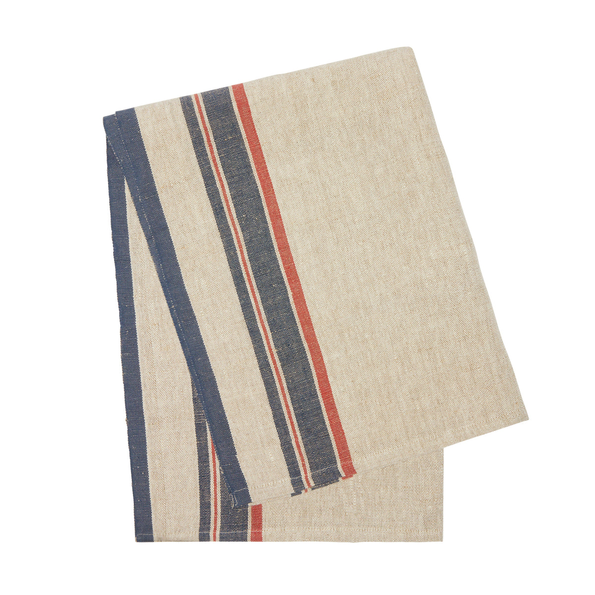 Antibes Tea Towels Natural & Red, Set of 2