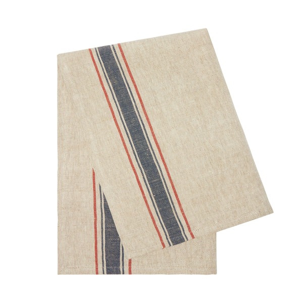 Menton Natural & Denim Towel, Set of 2