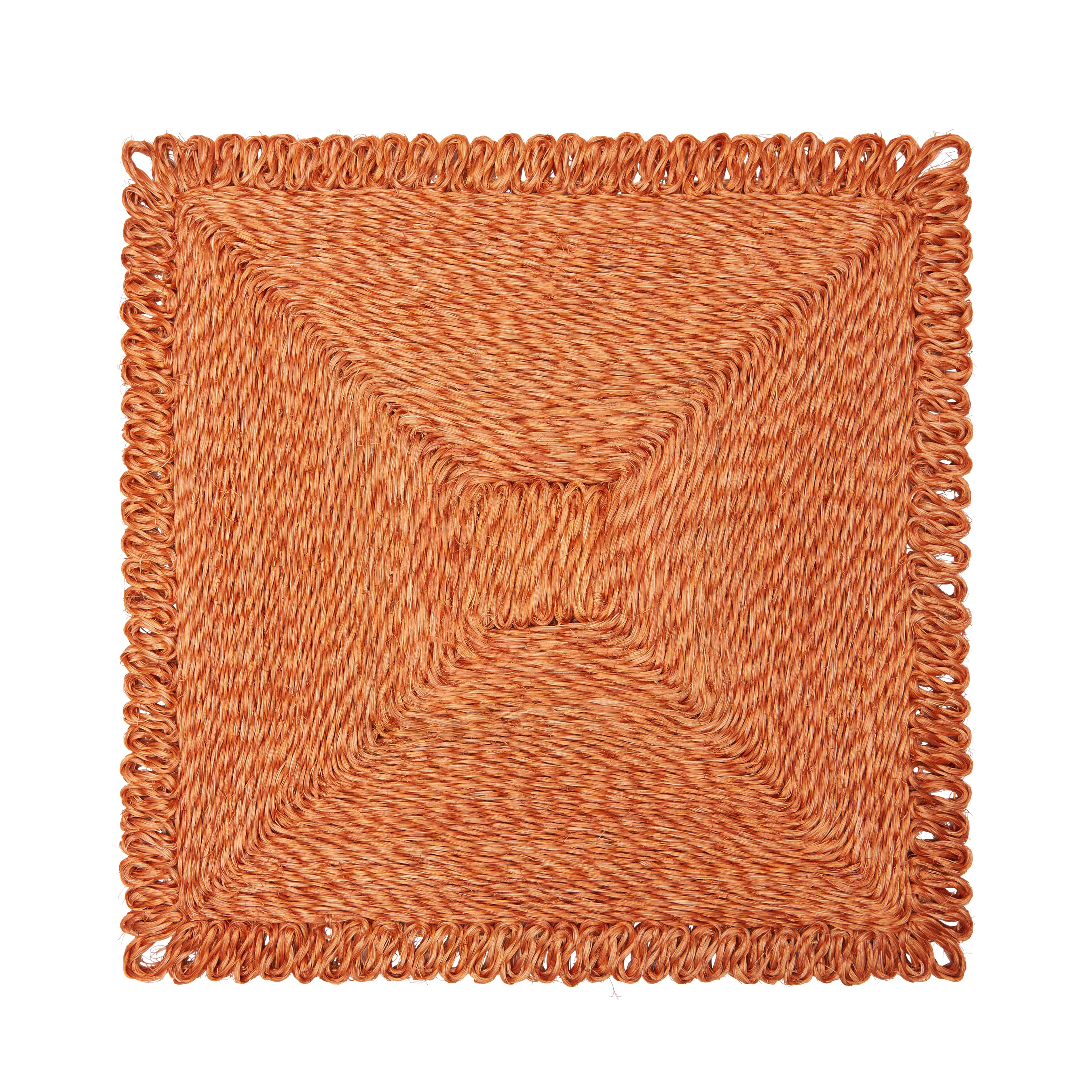 Loopy Square 14" Clementine Placemats, Set of 4