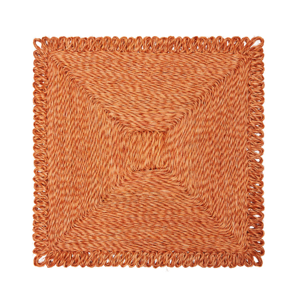 Loopy Square 14" Clementine Placemats, Set of 4