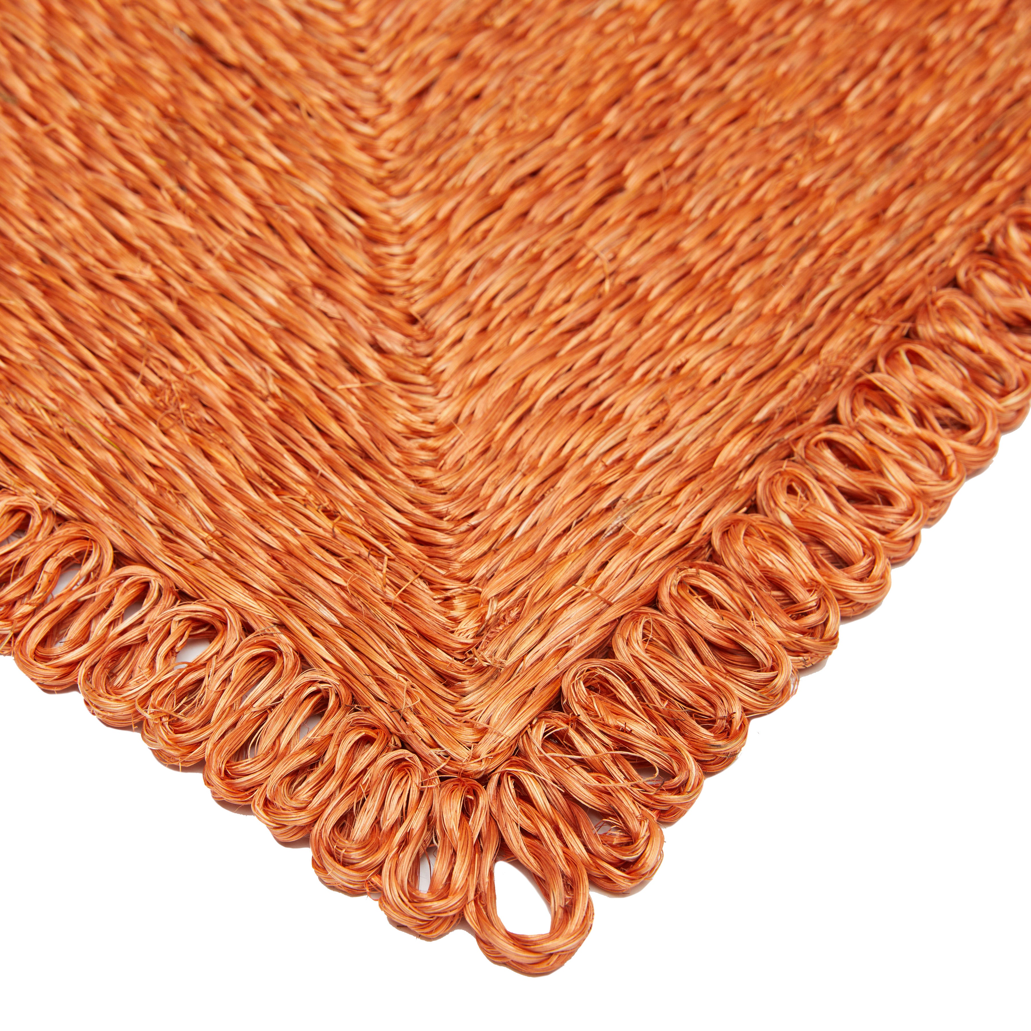 Loopy Square 14" Clementine Placemats, Set of 4