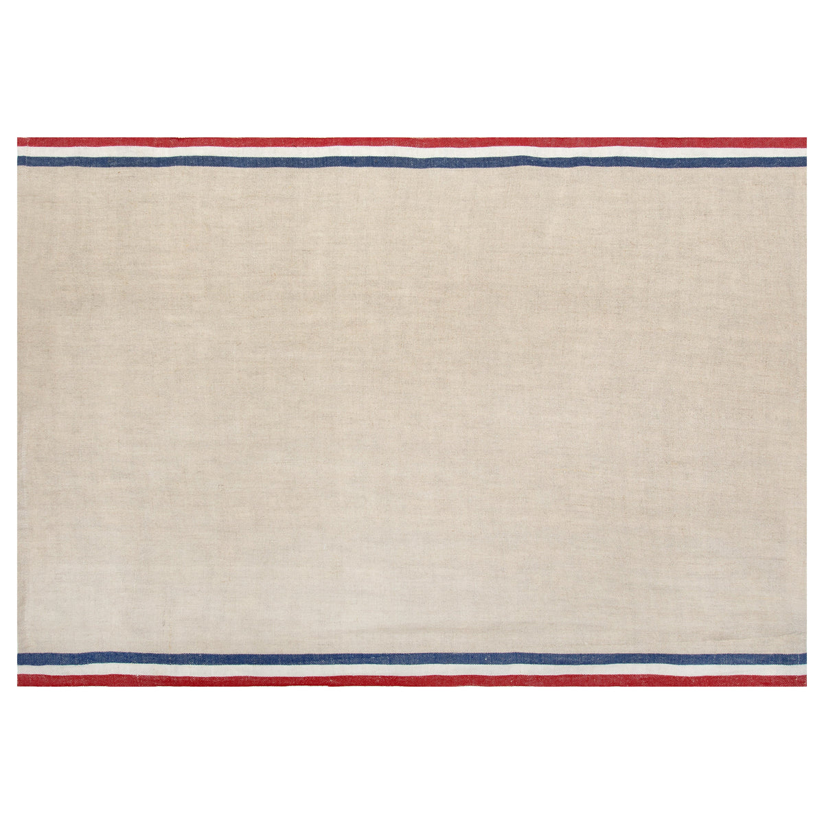Normandy Natural Tea towels- Red/Natural/Blue Stripes, Set of 2
