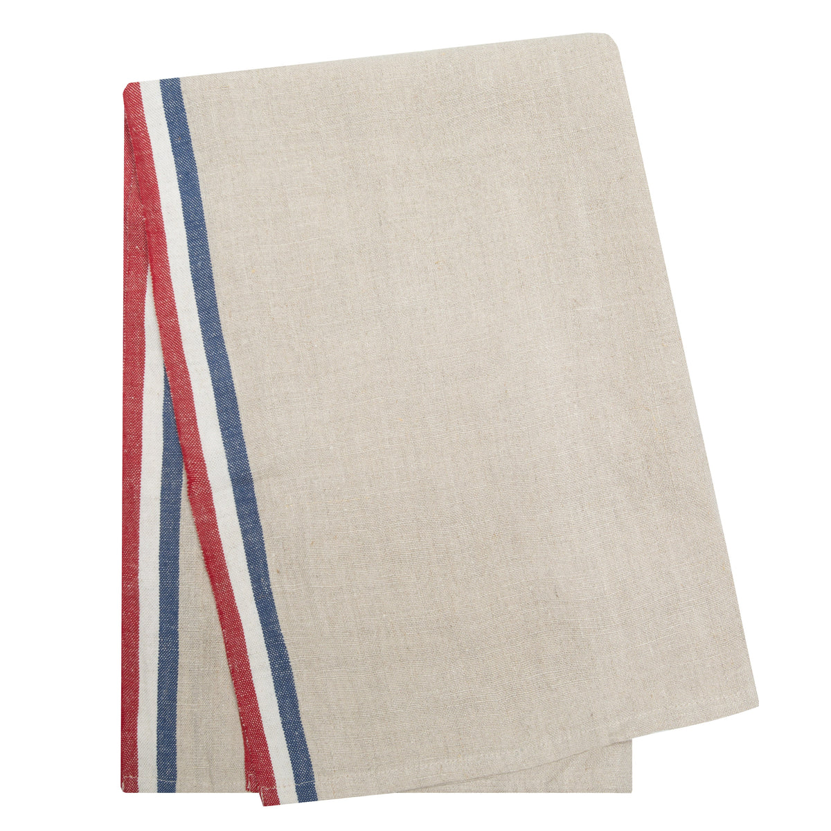 Normandy Natural Tea towels- Red/Natural/Blue Stripes, Set of 2