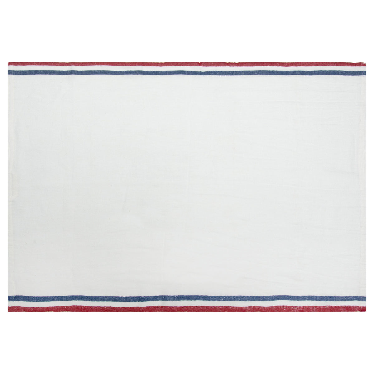 Normandy White Tea towels- Red/White/Blue Stripes, Set of 2
