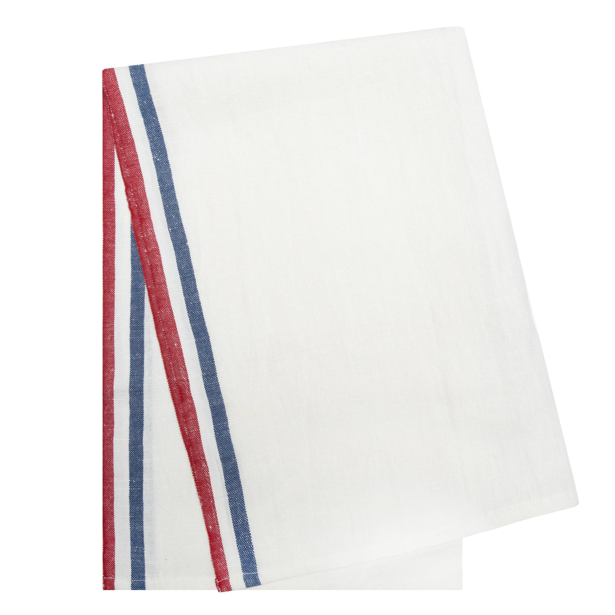 Normandy White Tea towels- Red/White/Blue Stripes, Set of 2