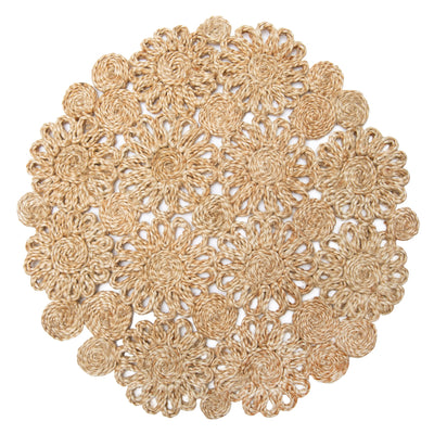 Daisy Jute Natural Placemat 15" Round - Set of 4