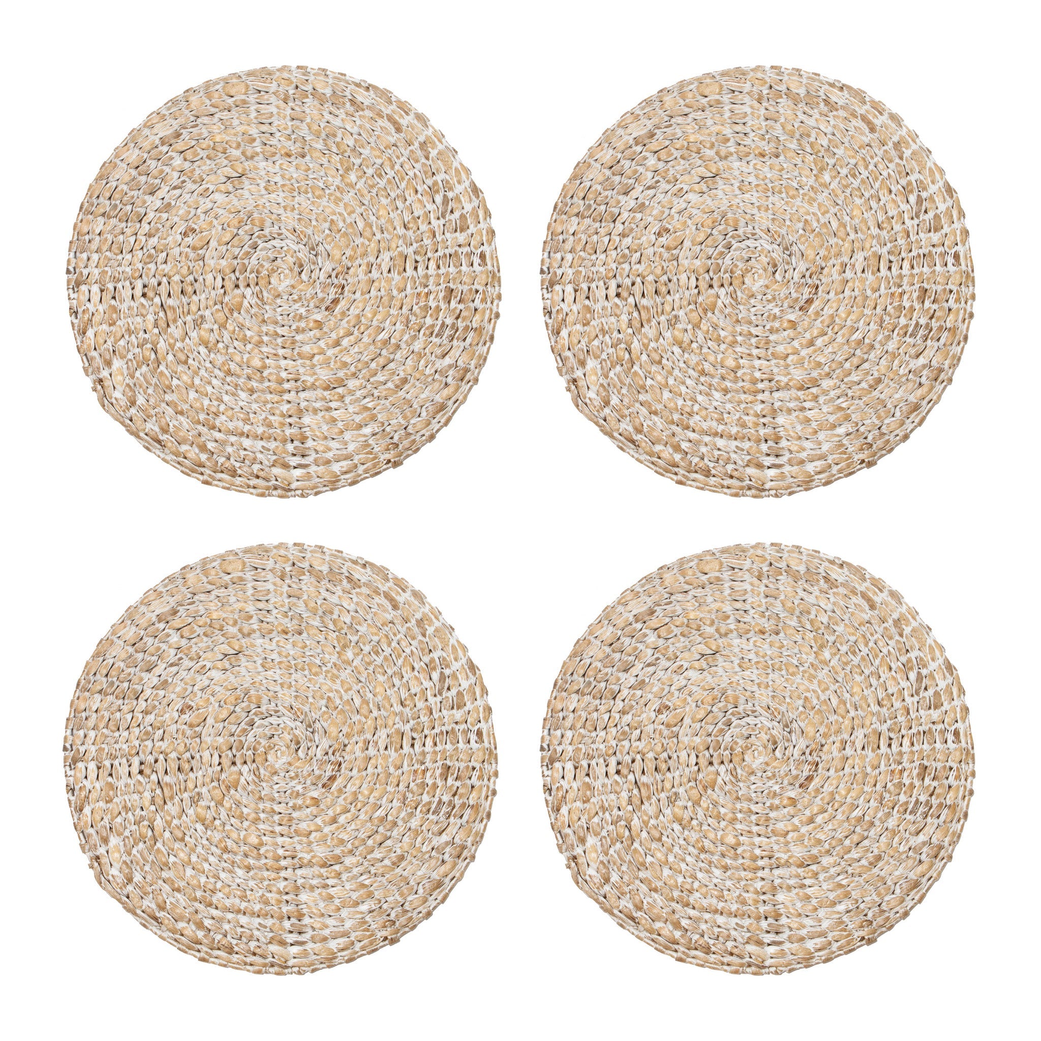 Everyday White Wash Round Placemat 15" - Set of 4