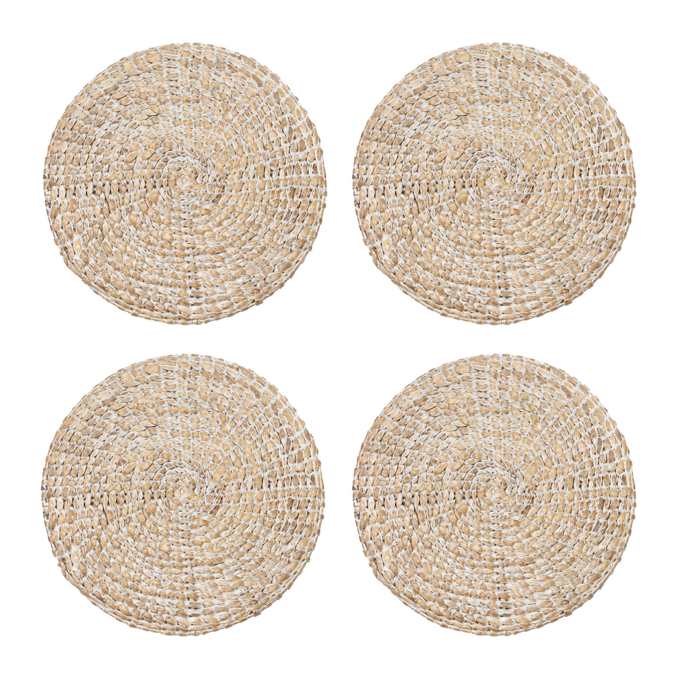 Everyday White Wash Round Placemat 15" - Set of 4