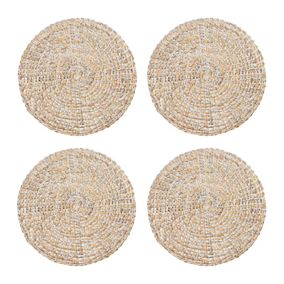 Everyday White Wash Round Placemat 15" - Set of 4