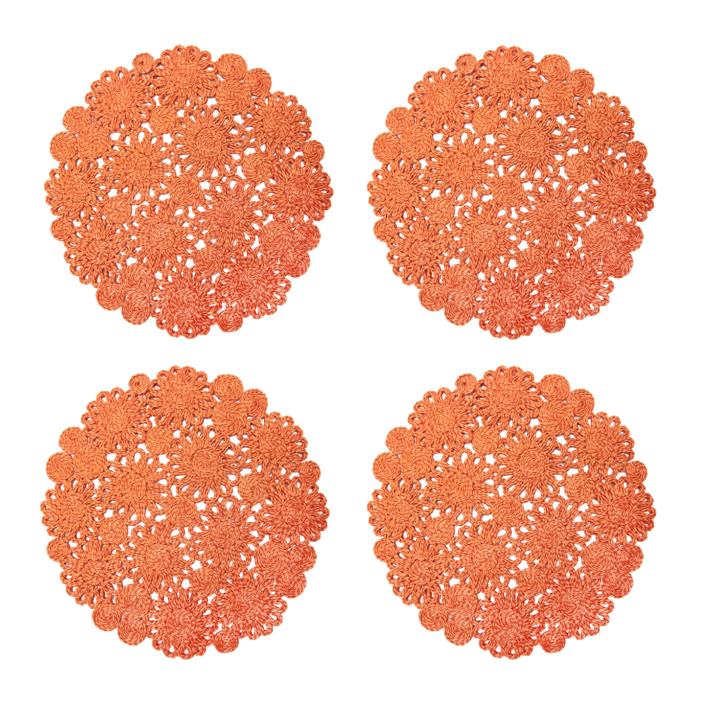 Daisy Jute Clementine Placemat 15" Round - Set of 4