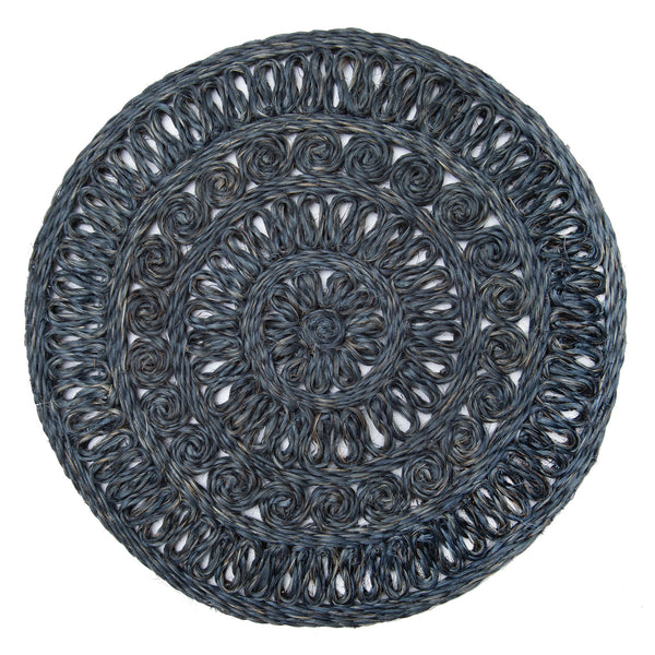 Circolo Abaca Navy 15" Round Placemats - Set of 4