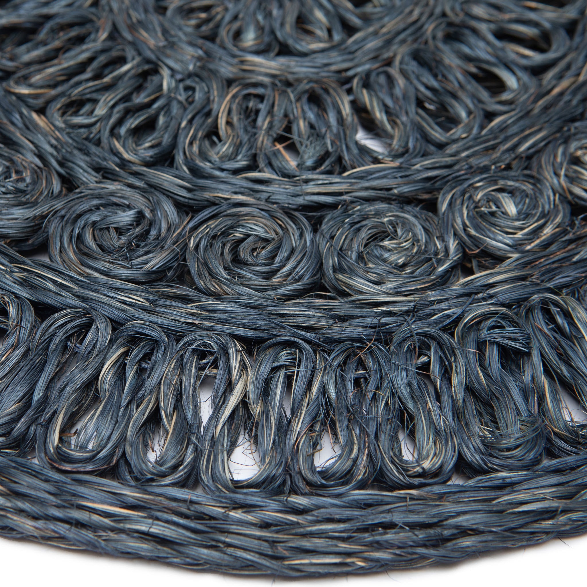 Circolo Abaca Navy 15" Round Placemats - Set of 4