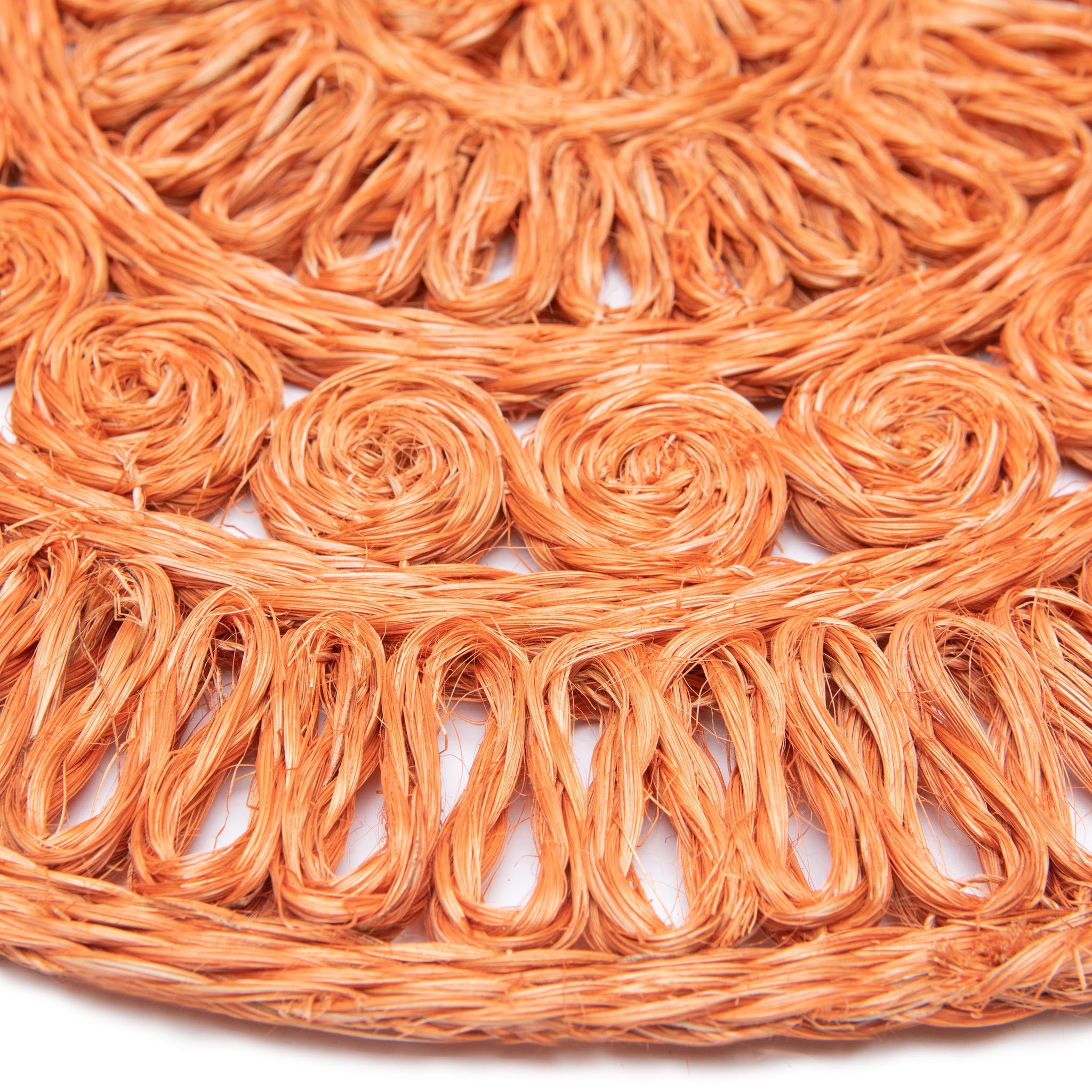 Circolo Abaca Orange 15" Round Placemats - Set of 4