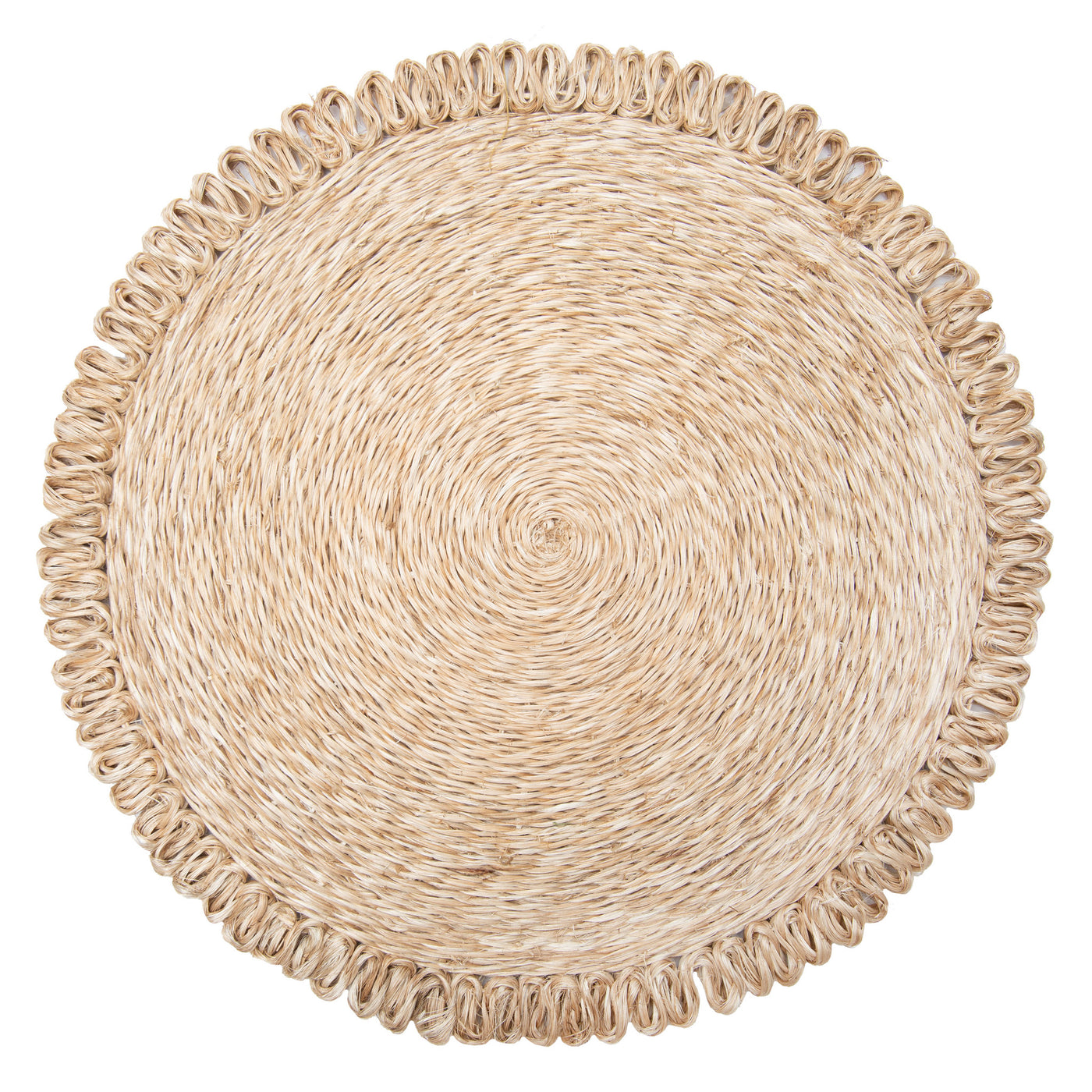 Loopy Abaca Natural 15" Round - Set of 4