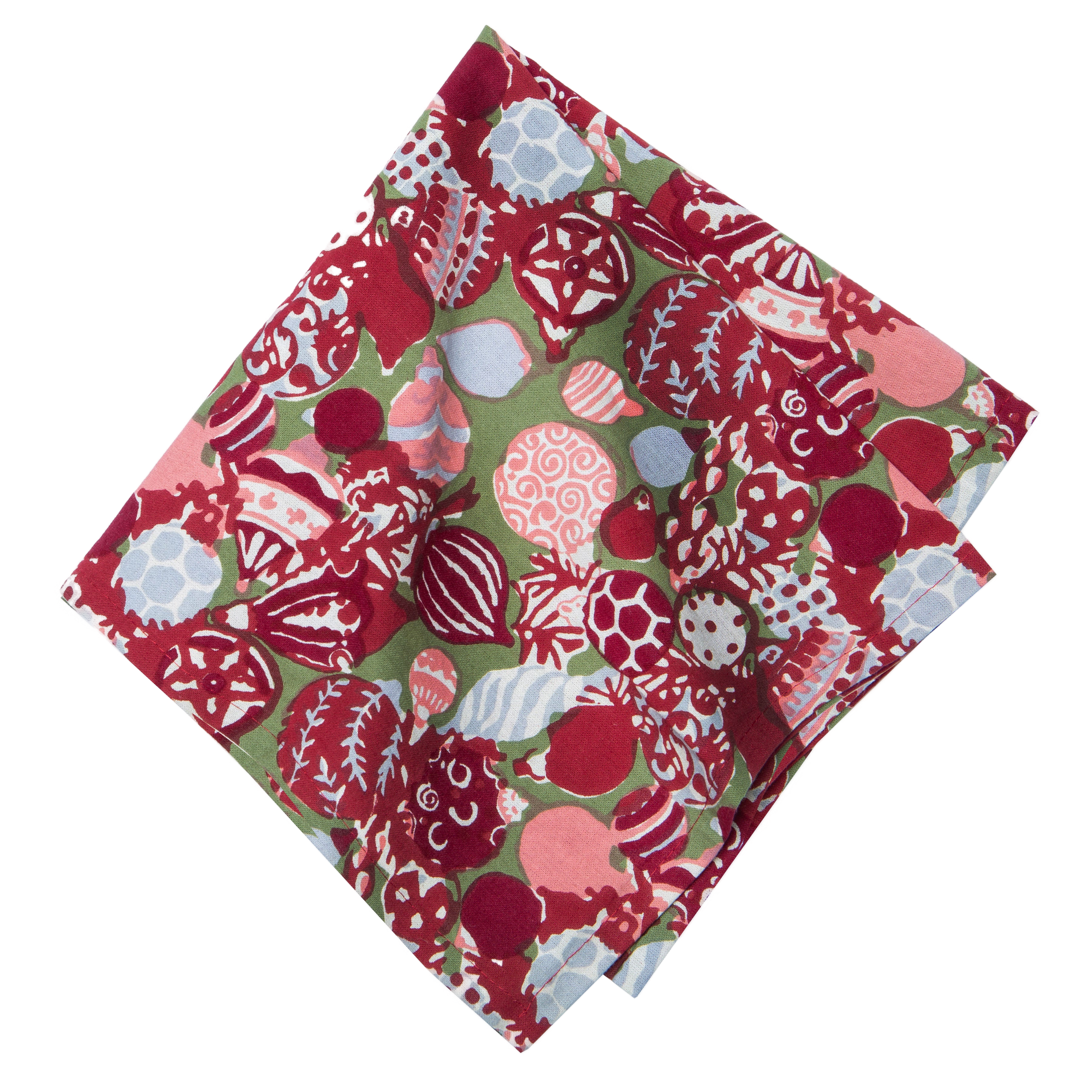 French Tablecloth Ornaments Red & Green