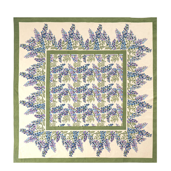 French Tablecloth Wisteria Green & Blue