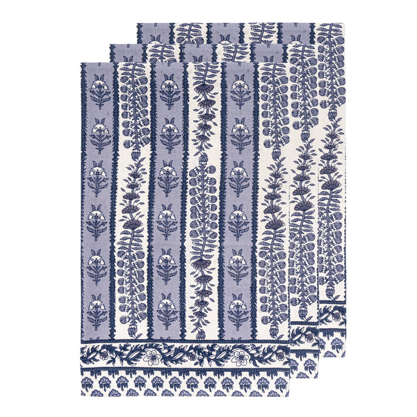 Avignon Tea Towels Blue & Marine, Set of 3