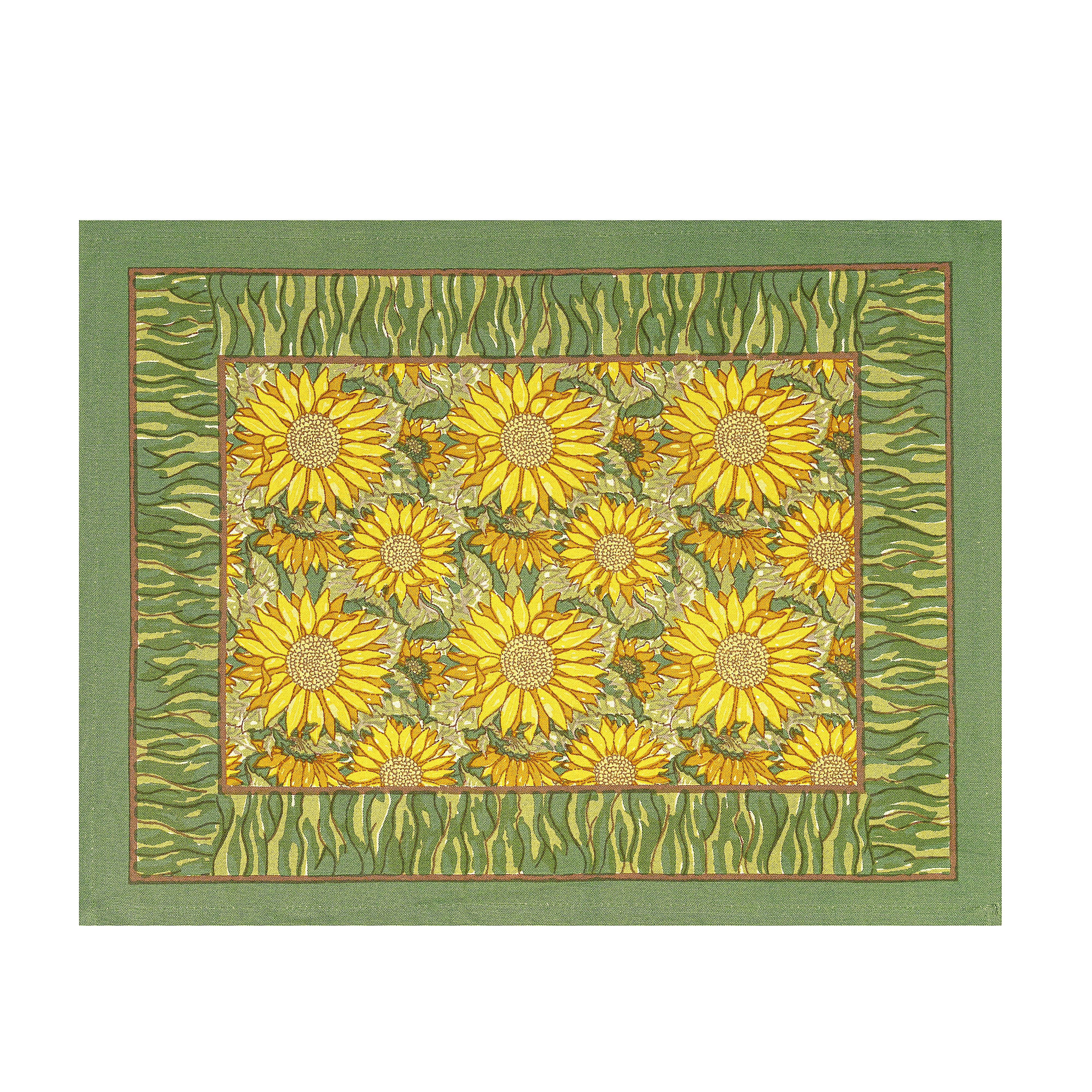 Sunflower Placemats Yellow & Green, Set of 6