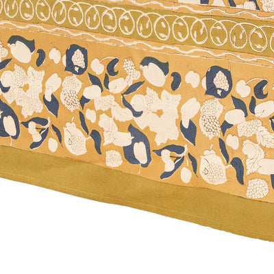 French Tablecloth Forest Harvest Mustard & Blue