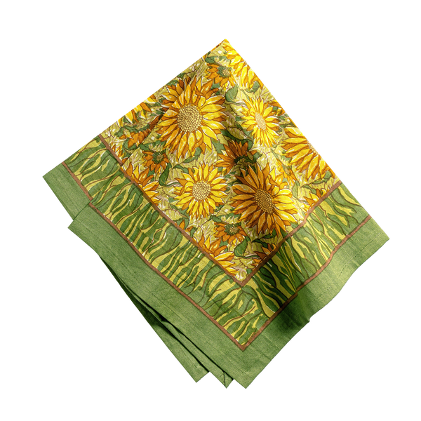 French Tablecloth Sunflower Yellow & Green