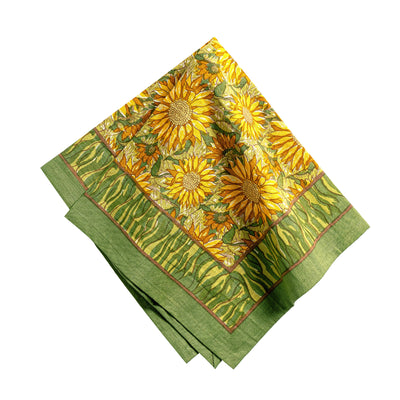 Sunflower Napkins Yellow & Green, Set of 6