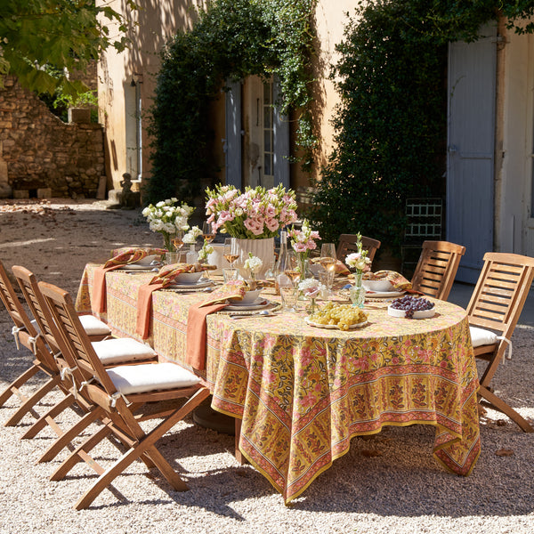 French Tablecloth Damaris Pink & Mustard