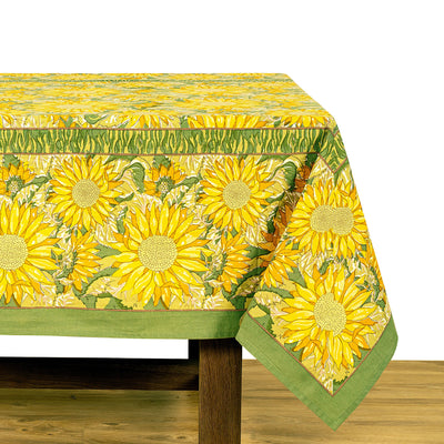 French Tablecloth Sunflower Yellow & Green