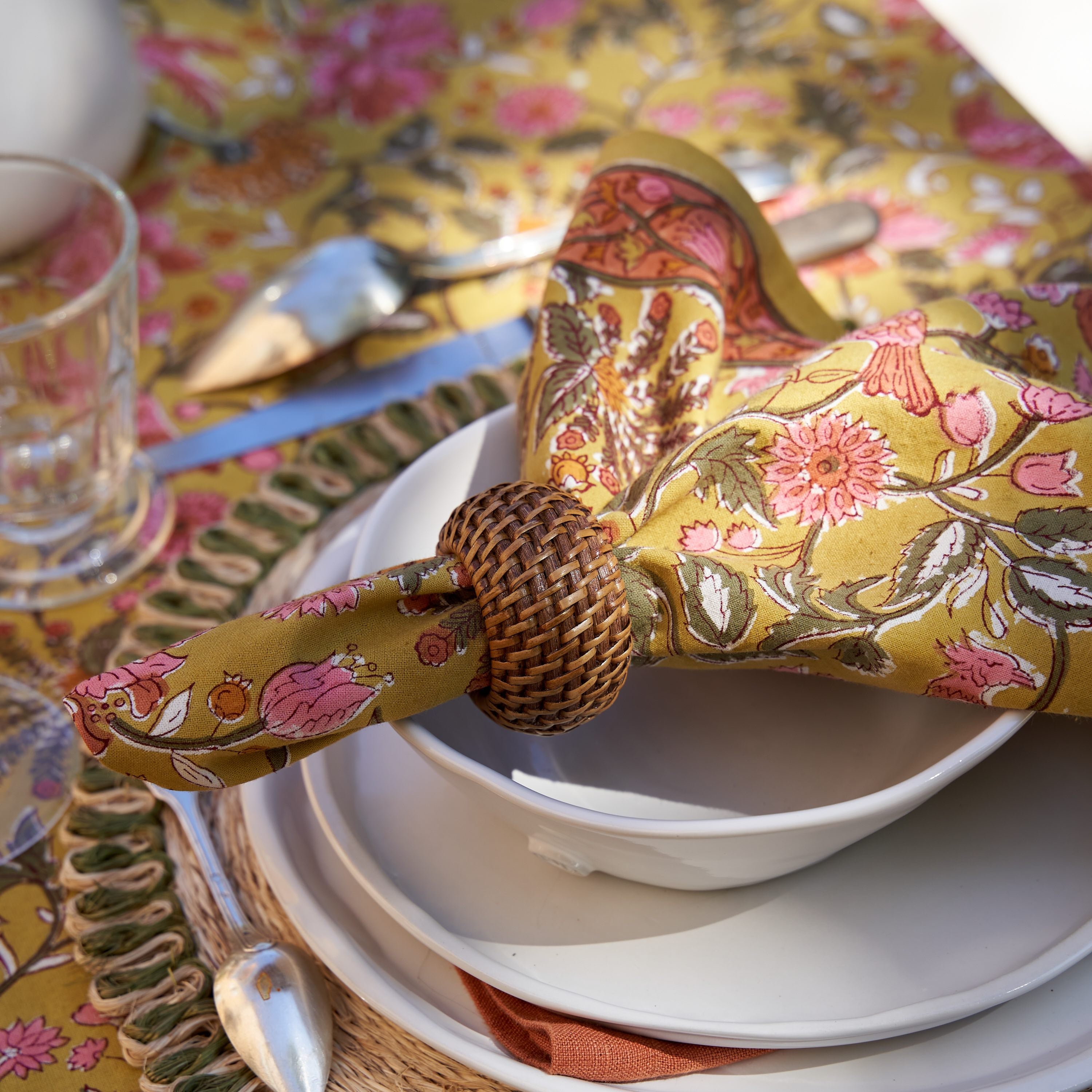 Eclipse Natural Napkin Rings, Set of 4