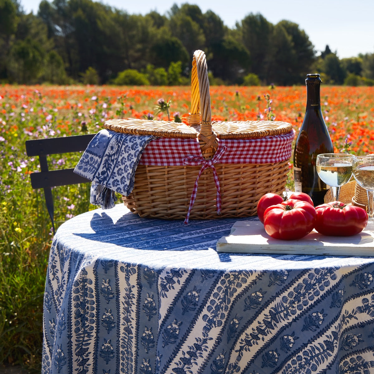 French Tablecloth Avignon Blue & Marine