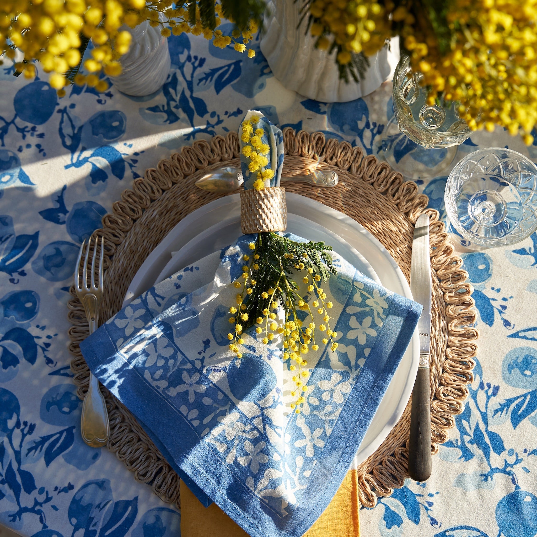 Citron Napkins Bleu, Set of 6