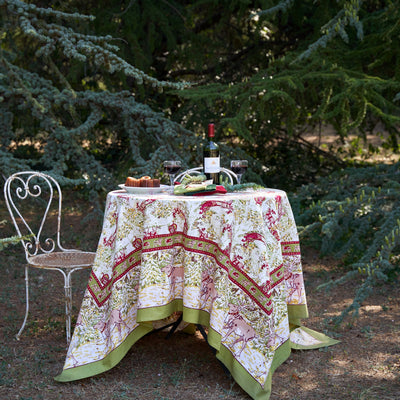 French Tablecloth Renne Red & Green