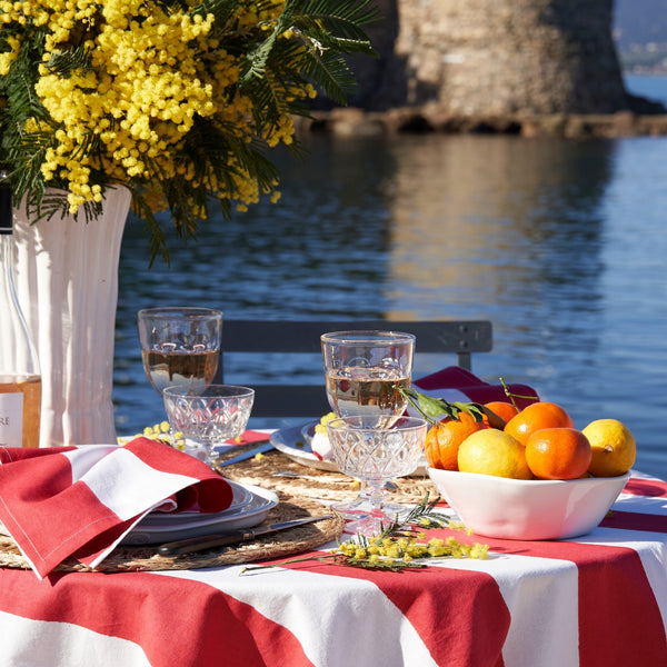 French Tablecloth St. Tropez Red Stripes