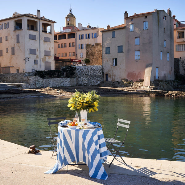 French Tablecloth St. Tropez Blue Stripes