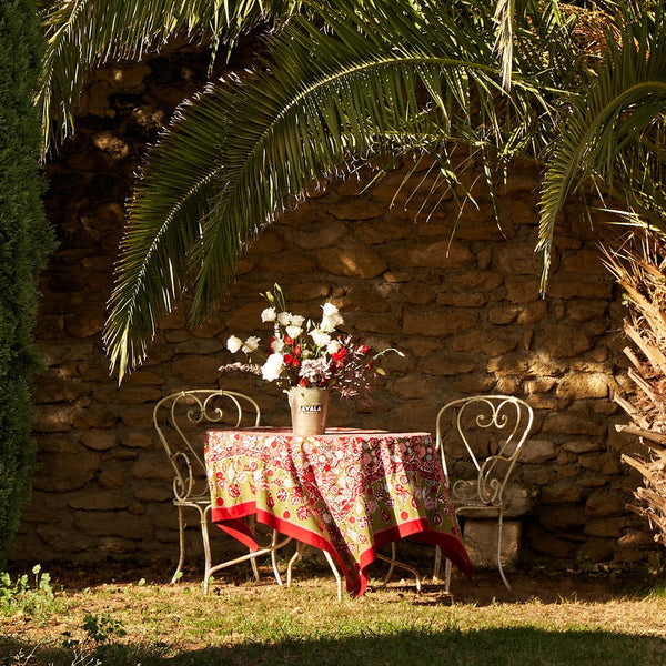 French Tablecloth Ornaments Red & Green