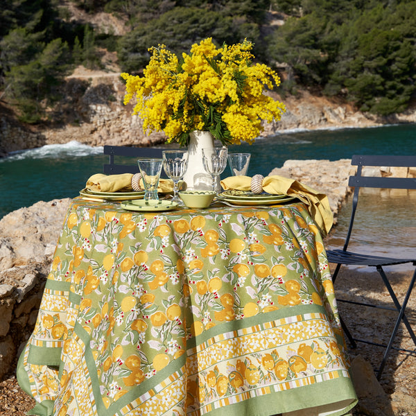 French Tablecloth Citron Vert & Yellow